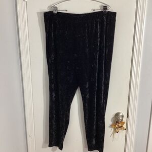 VTG Y2K DU JOUR BLACK CRUSHED VELVET PANTS WOMAN PLUS 2X
